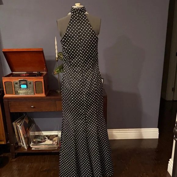 Jessica McClintock for Gunne Sax, Strapless Collared PolkaDot Holiday Party xmas - Picture 2 of 16